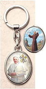12pc Catholic & Religious Gifts, KEY CHAIN POPE FRANCIS WITH ST FRANCIS