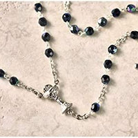 Catholic & Religious Gifts, Rosary Glass Beads First Communion Black, 5MM 17.5"