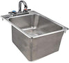 20" x 16" x 12" Stainless Steel 16-Gauge One Compartment Drop-In Sink with 8" Faucet