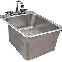 20" x 16" x 12" Stainless Steel 16-Gauge One Compartment Drop-In Sink with 8" Faucet