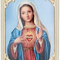 Church Supply Candle - Will and Baumer - Hand-Decorated Family Prayer Paraffin Devotional Candle with Decal, 8-Inch, Immaculate Heart