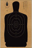 12 Pck Full Size Standard B-27 Cardboard Target Silhouette (Black) 24" x 45"