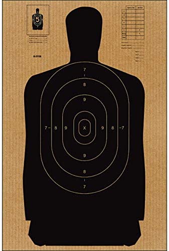 12 Pck Full Size Standard B-27 Cardboard Target Silhouette (Black) 24" x 45"