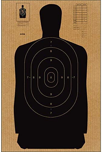 12 Pck Full Size Standard B-27 Cardboard Target Silhouette (Black) 24" x 45"