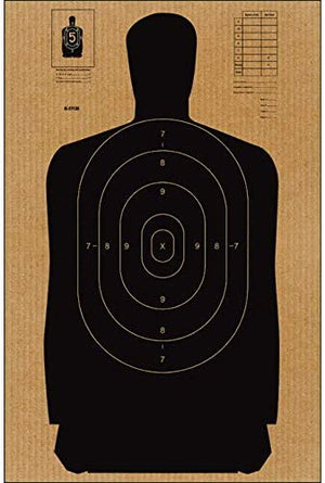 12 Pck Full Size Standard B-27 Cardboard Target Silhouette (Black) 24" x 45"
