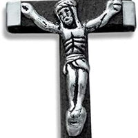 12pc Catholic & Religious Gifts, Small Crucifix Wood Black 3.5CM 2.1CM