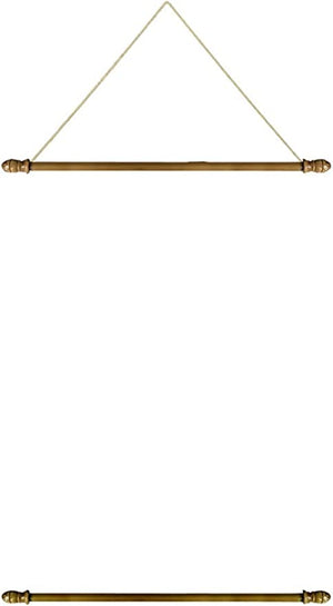 Pack of 2 Wooden Banner Wall Hanger Set Top and Bottom Poles with Removable Ends, 24 Inch
