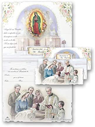 Catholic & Religious Gifts, Baptism Invitation English Guadalupe W/Envelope 100/PKG