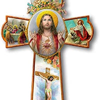 Catholic & Religious Gifts, Cross Wall Sacred Heart of Jesus 8.25"