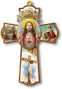 Catholic & Religious Gifts, Cross Wall Sacred Heart of Jesus 8.25"