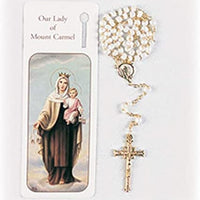 12pc Catholic & Religious Gifts, Bookmark W/Rosary OL Carmel