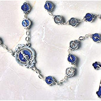 Catholic & Religious Gifts, Rosary Metal OL Grace Blue 4MM 22"