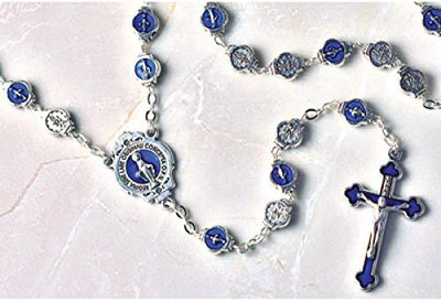 Catholic & Religious Gifts, Rosary Metal OL Grace Blue 4MM 22