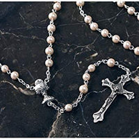 Catholic & Religious Gifts, RSY F/C Pearl Beads Silver Chain 16" 5MM