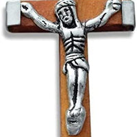 12pc Catholic & Religious Gifts, Small Crucifix Wood Dark Brown 2.5CM 1.5CM