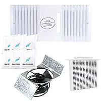CA-90 Ductless Exhaust Fan Grille Louver, Motor and Unscented Filter Cartridge, Fan Blade, and Motor Mount - White Complete Set (WHITE)