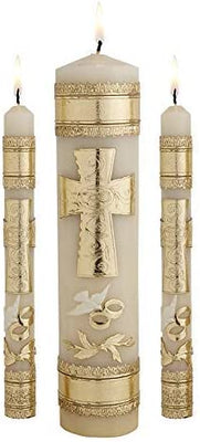 Autom Crs Ring Wedding Cndle Set