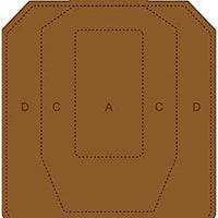 12 Pck Reduced IPSC-CB Target Complete with Scoring Zone White on one Side and Brown on Reverse Great for Dry fire use Size: 9 1/8" x 14 7/8" This is A Reduced IPSC-CB