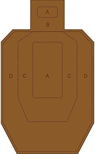 12 Pck Reduced IPSC-CB Target Complete with Scoring Zone White on one Side and Brown on Reverse Great for Dry fire use Size: 9 1/8" x 14 7/8" This is A Reduced IPSC-CB