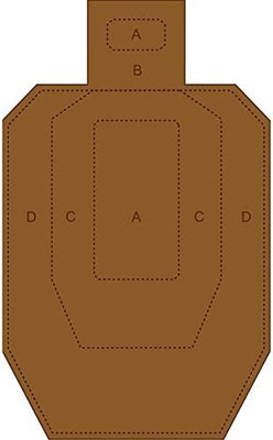 12 Pck Reduced IPSC-CB Target Complete with Scoring Zone White on one Side and Brown on Reverse Great for Dry fire use Size: 9 1/8