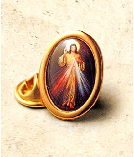 12pc Catholic & Religious Gifts, Lapel PIN Divine Mercy 3/4"