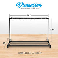 Pyle 9-Space Foldable Universal Multi Guitar Stand - Guitar Stand Portable Collapsible Instrument Floor Guitar Rack Holder w/ Foam Padding - For Acoustic, Electric, Bass Guitar & Guitar Bag / Case