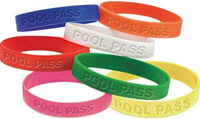 Stock Pool Pass Bracelet, White, Adult, Package Of 100
