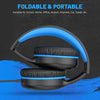 UKELALA Over Ear Wired Blue Headphones for Boys Folding Corded Headphones for Youth Student Children Portable Stereo Headphones Compatible with Computer PC Phone for School Classroom