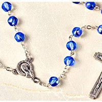 Catholic & Religious Gifts, Rosary Crystal Silver/Dark Blue 19" 6MM