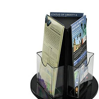 Styrene Clear Trifold 3 Sided Brochure Holder 5W x 9H Inches with Revolving Base