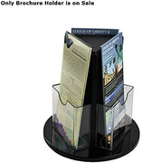 Styrene Clear Trifold 3 Sided Brochure Holder 5W x 9H Inches with Revolving Base