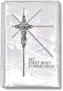 Catholic & Religious Gifts, First Communion Missal Book White Spanish Silver SCRUCIFIX147