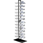 Double Sided Hat Floor Stand Tower Display Rack in Black - 29 D x 73 H