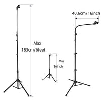 Mic Stand Boom Microphone Stands Tripod Gooseneck mic arm stand Height Adjustable 3'- 6' with Mic Clips and 3/8" - 5/8" Adapter Microphone stand for Singing,Blue Yeti Snowball,Most Mics