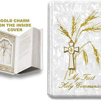 Catholic & Religious Gifts, First Communion Missal Book White Spanish Gold SCRUCIFIX131