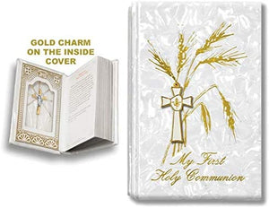 Catholic & Religious Gifts, First Communion Missal Book White Spanish Gold SCRUCIFIX131