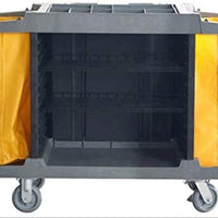 Gray 3-Shelf Heavy Duty Plastic Hotel/Housekeeping Cart