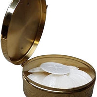 Brass IHS Hospital Communion Pyx, Religious Church Goods, 3 14 Inch, Gold