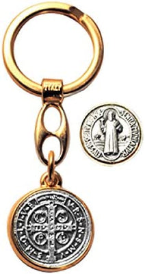 12pc Catholic & Religious Gifts, KEY CHAIN ST BENEDICT GOLD - 3