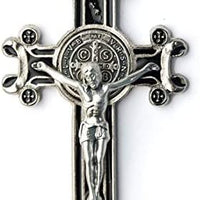 Catholic & Religious Gifts, Small Crucifix with Enamel NIKEL Black 3"