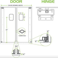 Single Economy Aluminum Swinging Traffic Door with 9" x 14" Window - 30" x 84" Door Opening
