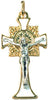 Catholic & Religious Gifts, Small Crucifix ST Benedict Gold White 1-1/2"