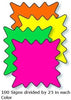 Multicolor Single Sided Burst Sign Cards Star Shape 3 W x 2 H Inch - Lot of 100