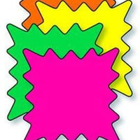 Multicolor Single Sided Burst Sign Cards Star Shape 3 W x 2 H Inch - Lot of 100