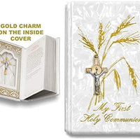 Catholic & Religious Gifts, First Communion Missal Book White English Gold SCRUCIFIX91