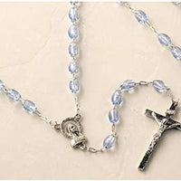 Catholic & Religious Gifts, Rosary Beads Silver/Aqua 18"
