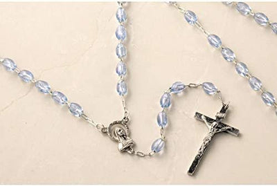 Catholic & Religious Gifts, Rosary Beads Silver/Aqua 18