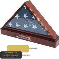 Engraved Flag CASE Name Plate Military Memorial Burial Casket Personalized USA.Name Plate ONLY!.Flag CASE Name Plate for Burial/Funeral/Veteran Flag (1x4, Square Corner-Gold)