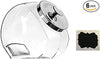 6 PACK - 1 Gallon Glass Penny Candy Jar with Chrome Lid w/3 1/4" x 2 1/2" Decorative Vinyl Chalkboard Labels 18 Pieces