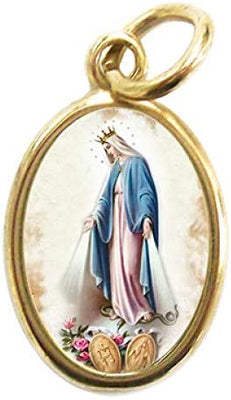 12pc Catholic & Religious Gifts, Pendant Our Lady of Grace W/MIRAC Medals